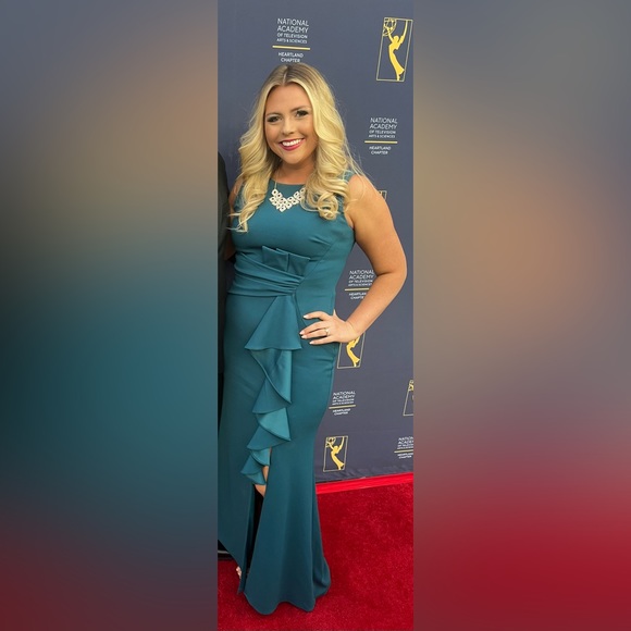 Teal formal, prom, evening dress - Picture 7 of 7